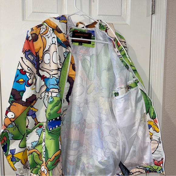 Member's Only X Nickelodeon RugRats All Over Print Windbreaker Hoodie Jacket- S - Picture 8 of 8